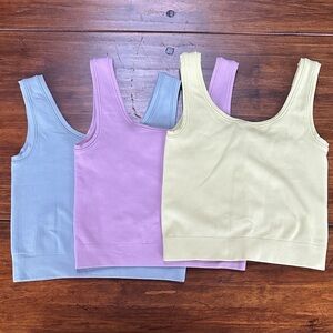 Athleta Girl’s Rise Above Rib Tank Tops in Pastel Collars